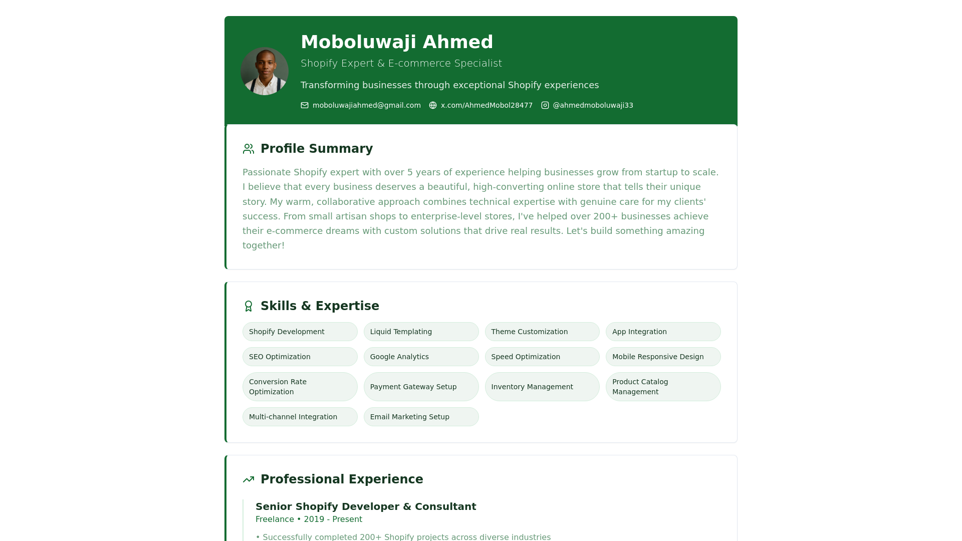 Ahmed's Shopify Glow Up cover