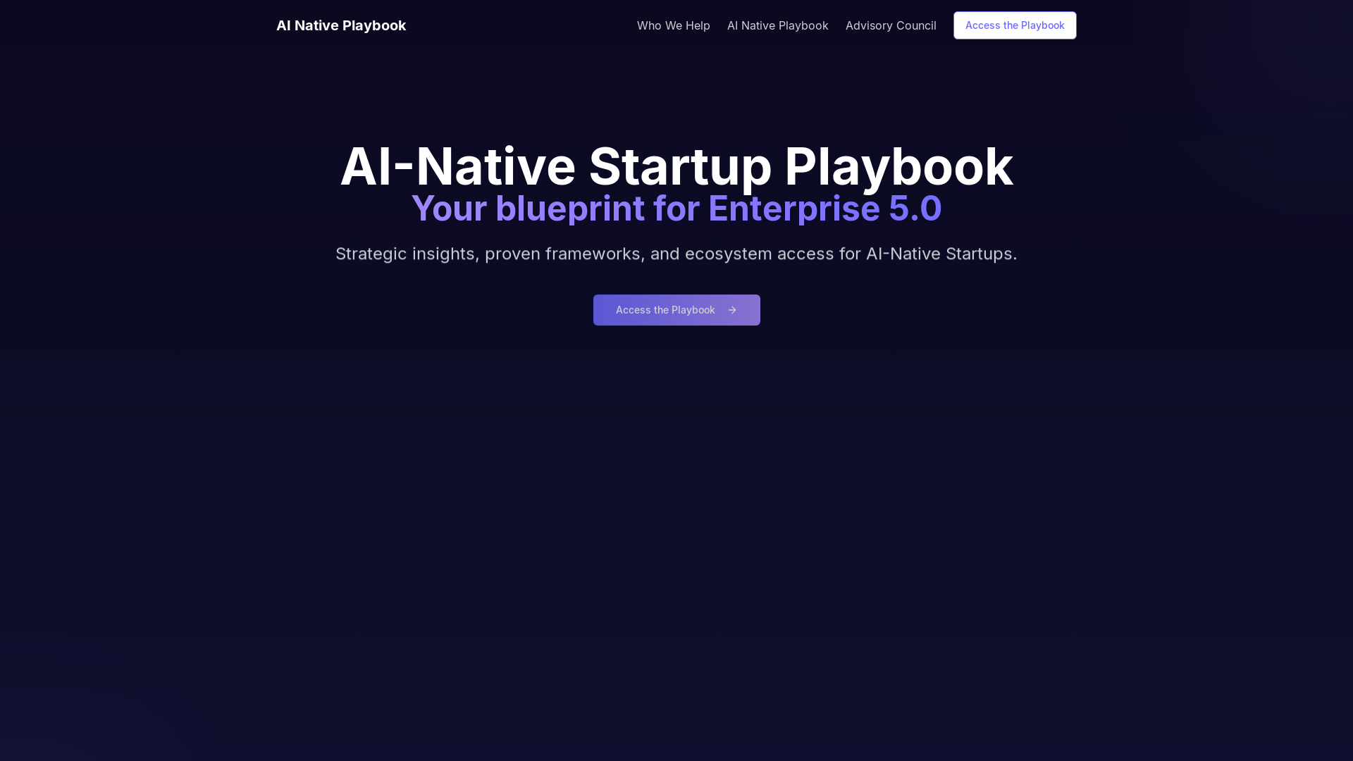AI Native Startup Playbook cover