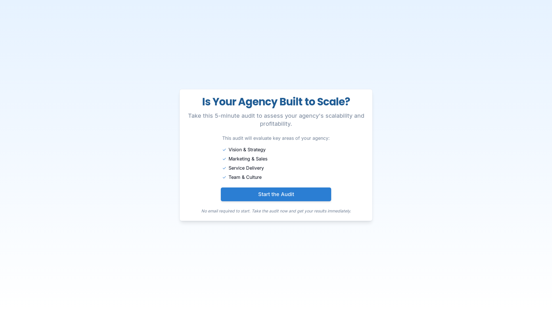 Agency Scalability Audit cover