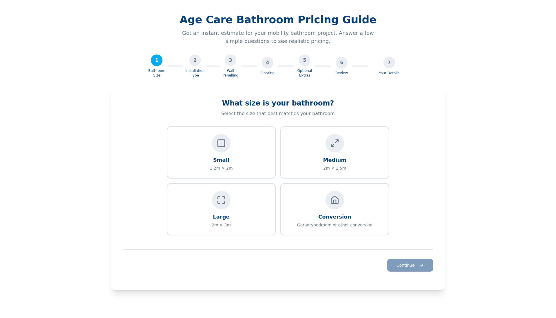 Age Care Bathrooms Estimator cover