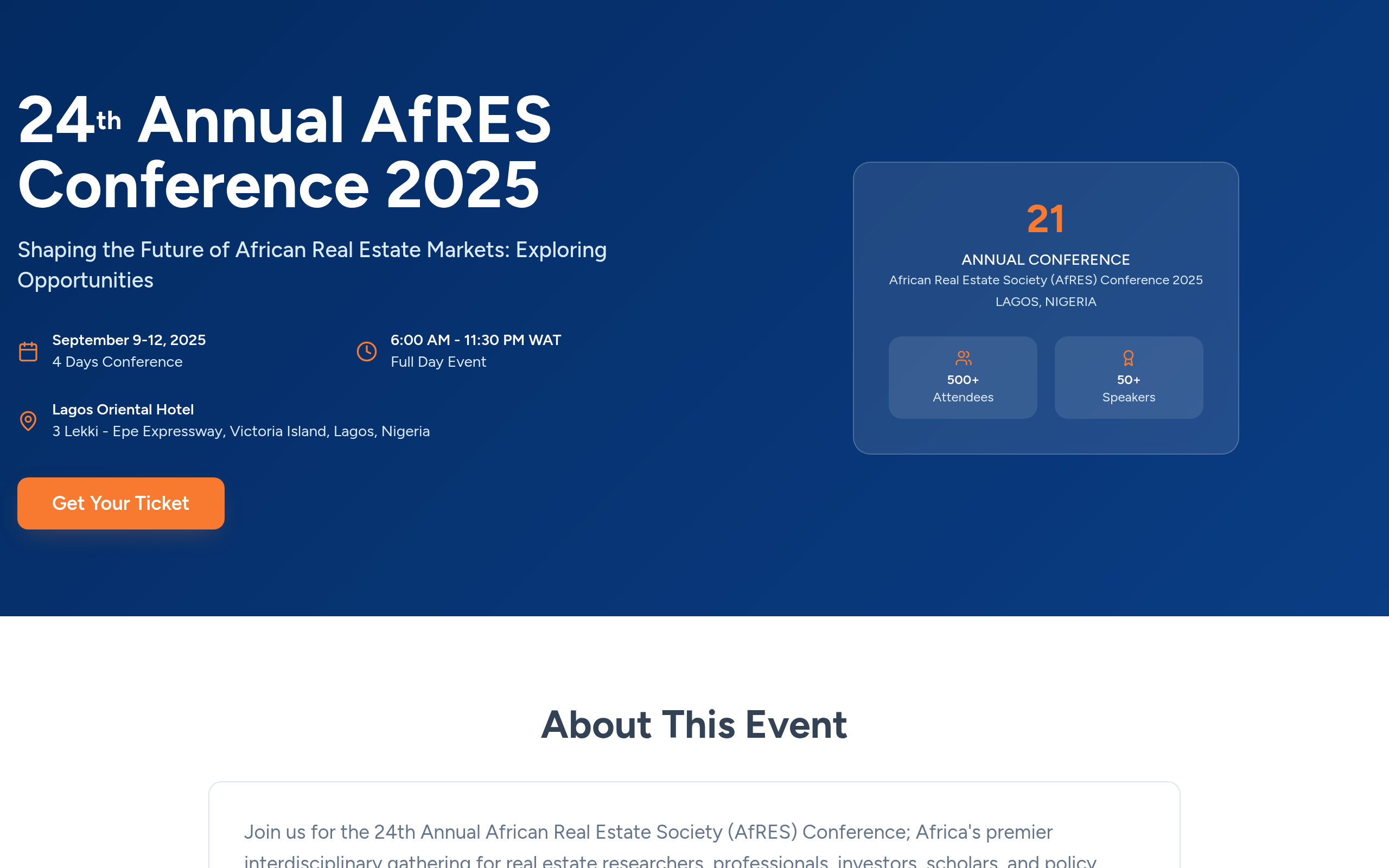 AfRES Conference 2025 cover