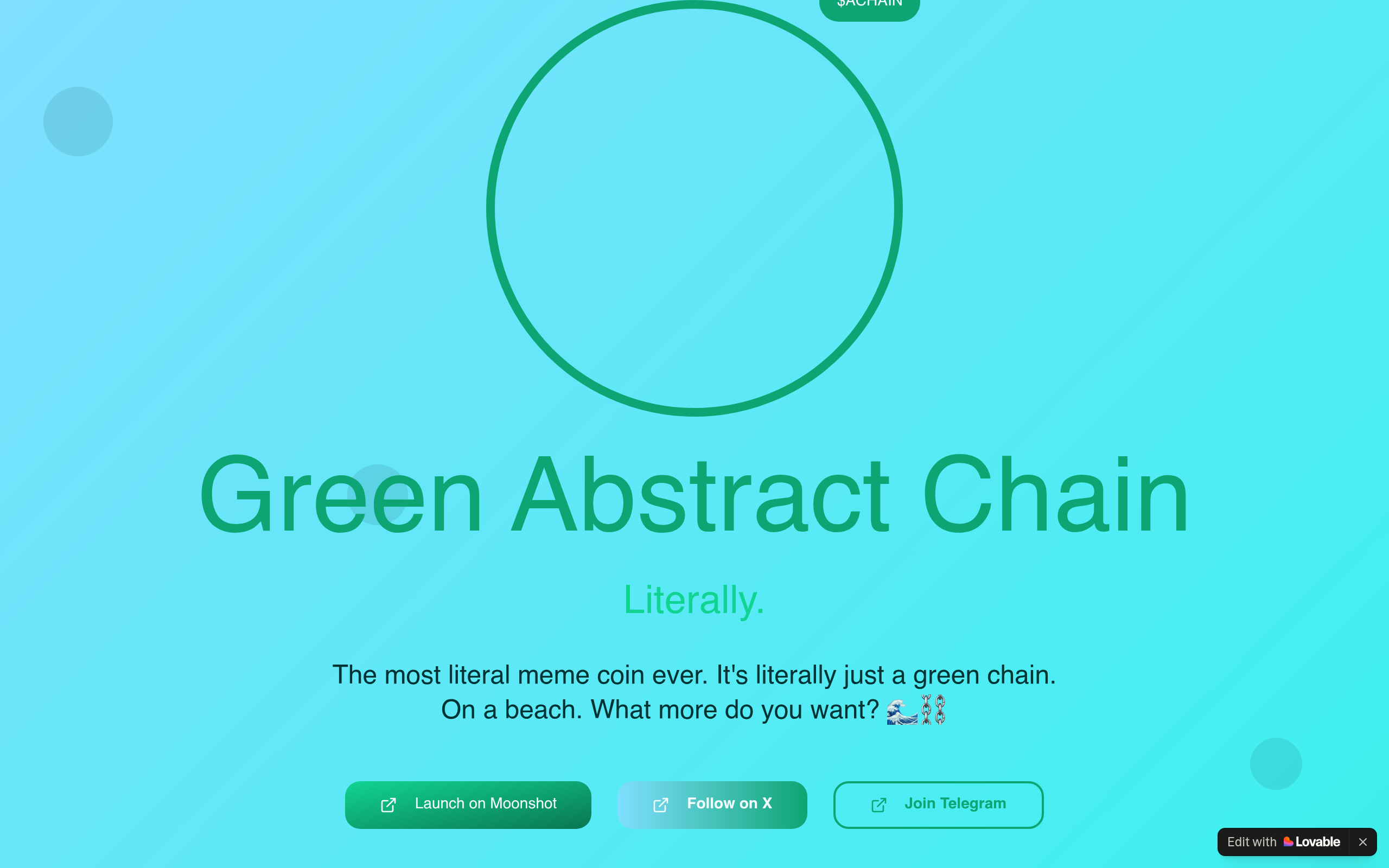 Green Abstract Chain ($ACHAIN) cover