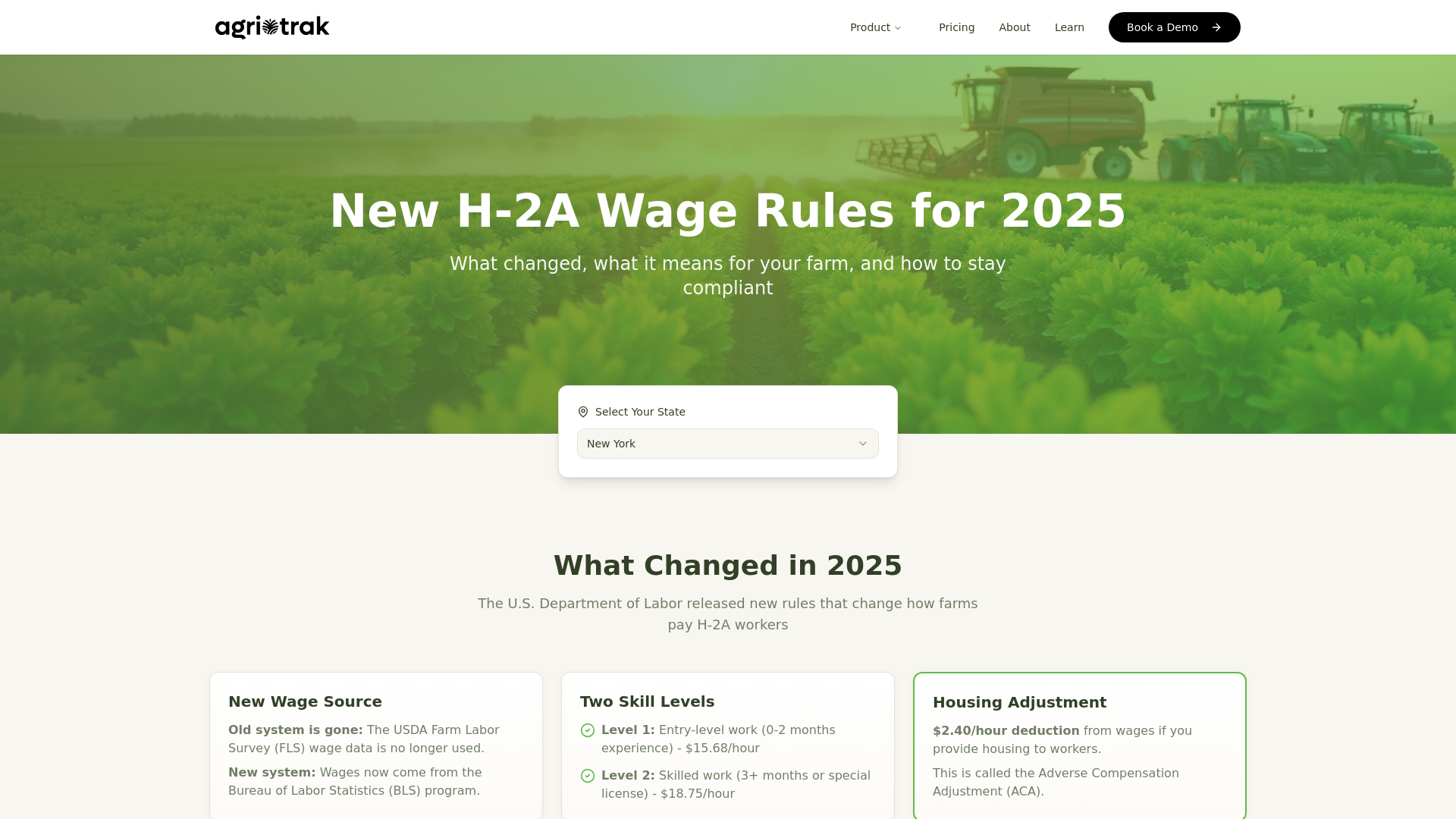 Agri-Trak H-2A Compliance cover