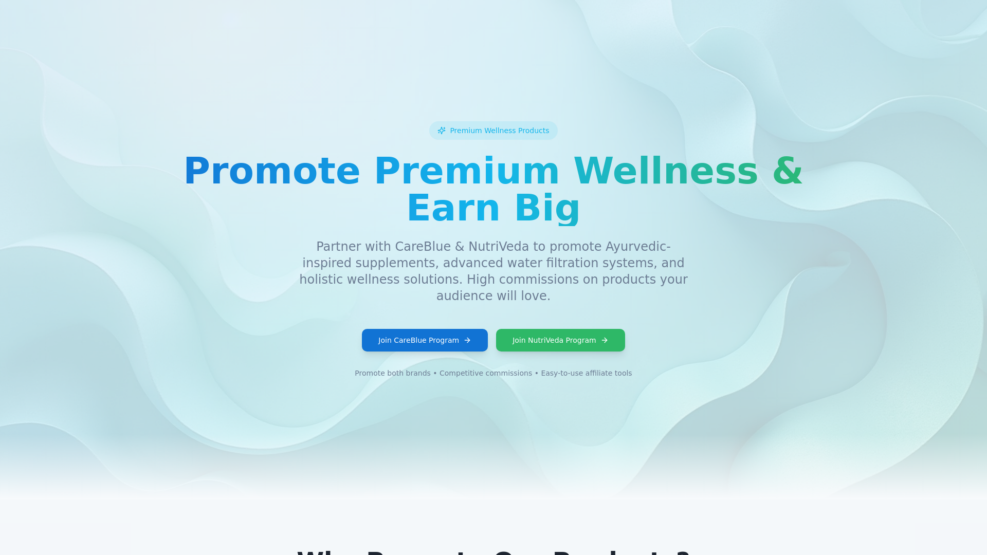 CareBlue & NutriVeda Affiliate Portal cover