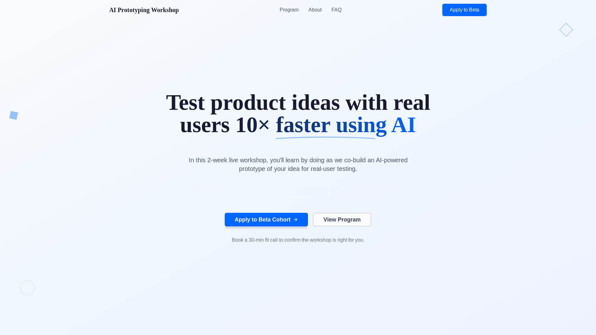 AI Prototyping Workshop cover