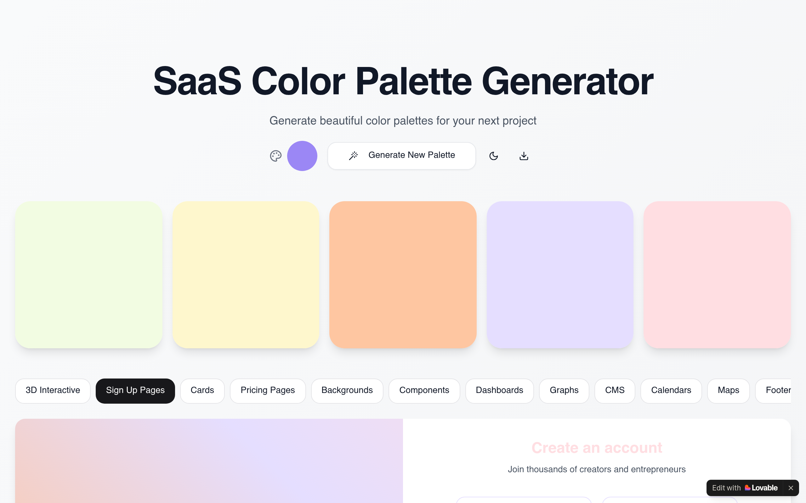 SaaS Color Palette Generator cover